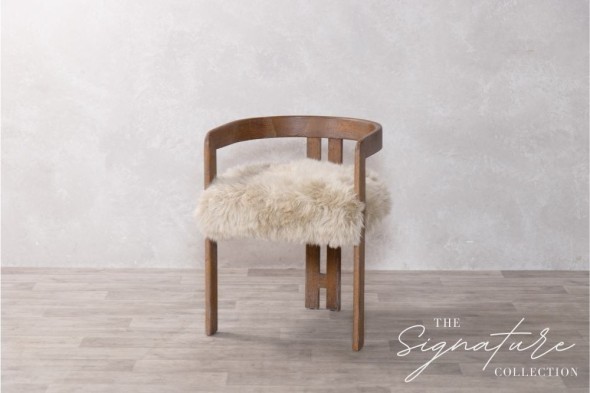 Gardena Sheepskin Dining Chair - Caramel